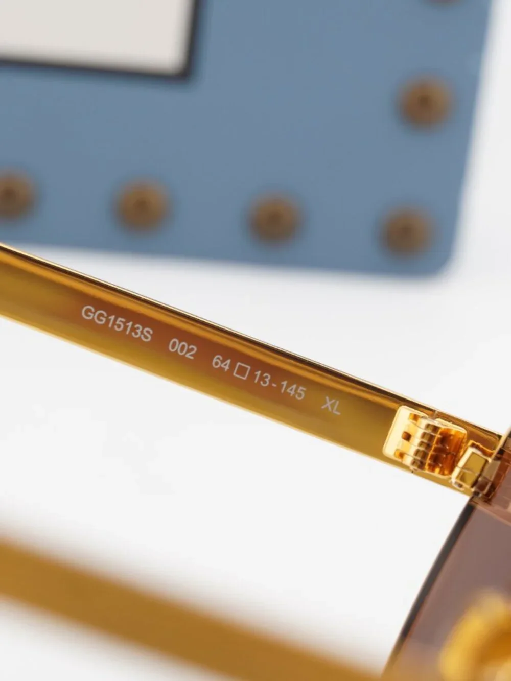 Gucci GG1513S 002 Aviator Sunglasses - Yellow Gold\Brown